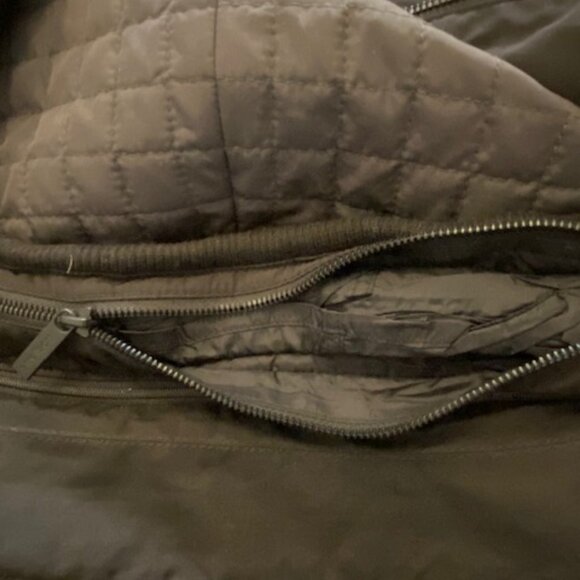 Strellson Mens Black lined Coat Jacket 46R XXL Switzerland concealed Hood - Picture 12 of 16